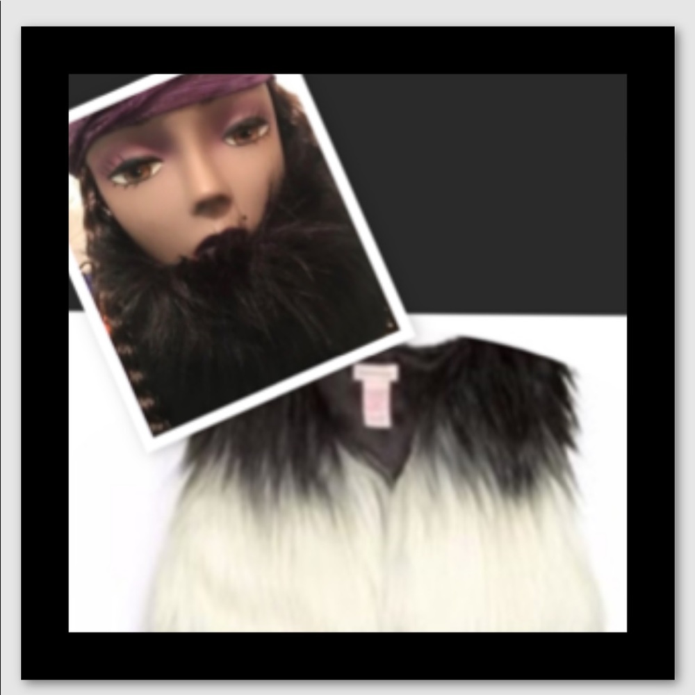 Design History Fur Vest Sweater Sleeves. Flows in the wind like your hair. GORG - Picture 8 of 11
